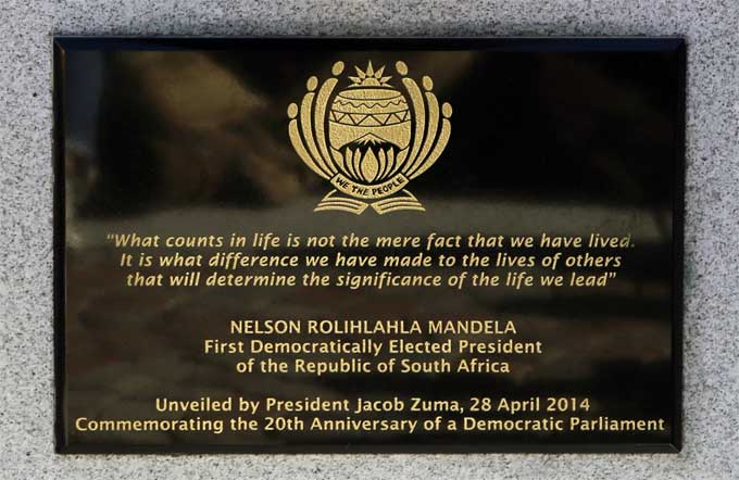 Unveiling of the Nelson Mandela bust