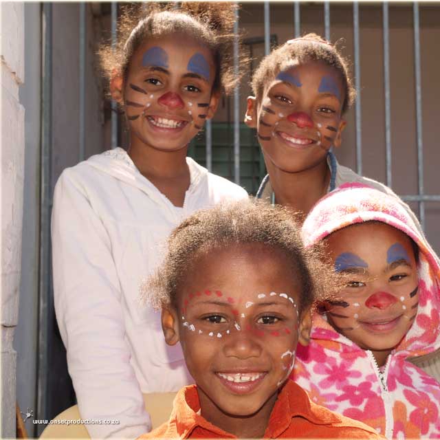 Children dressed for the occasion enjoying the dayk