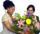 Bianca Mpahlaza with Minister Tasneem Essop