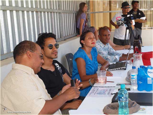 Adjudicator Keith Tabisher, Marlene le Roux, Marzel Meyer, Carl Shepherd